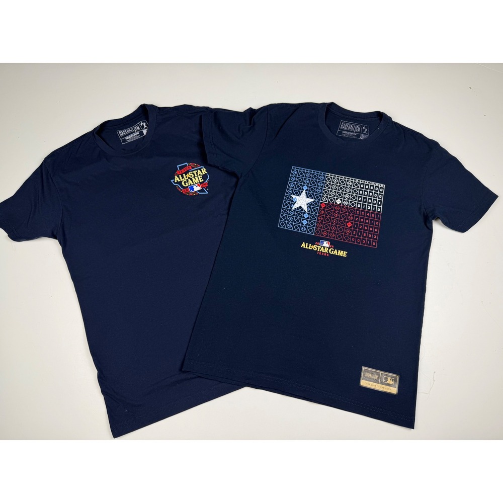 Baseballism Lot of 2 Mens Navy Blue 2024 MLB All Star Game Texas T Shirt Size S